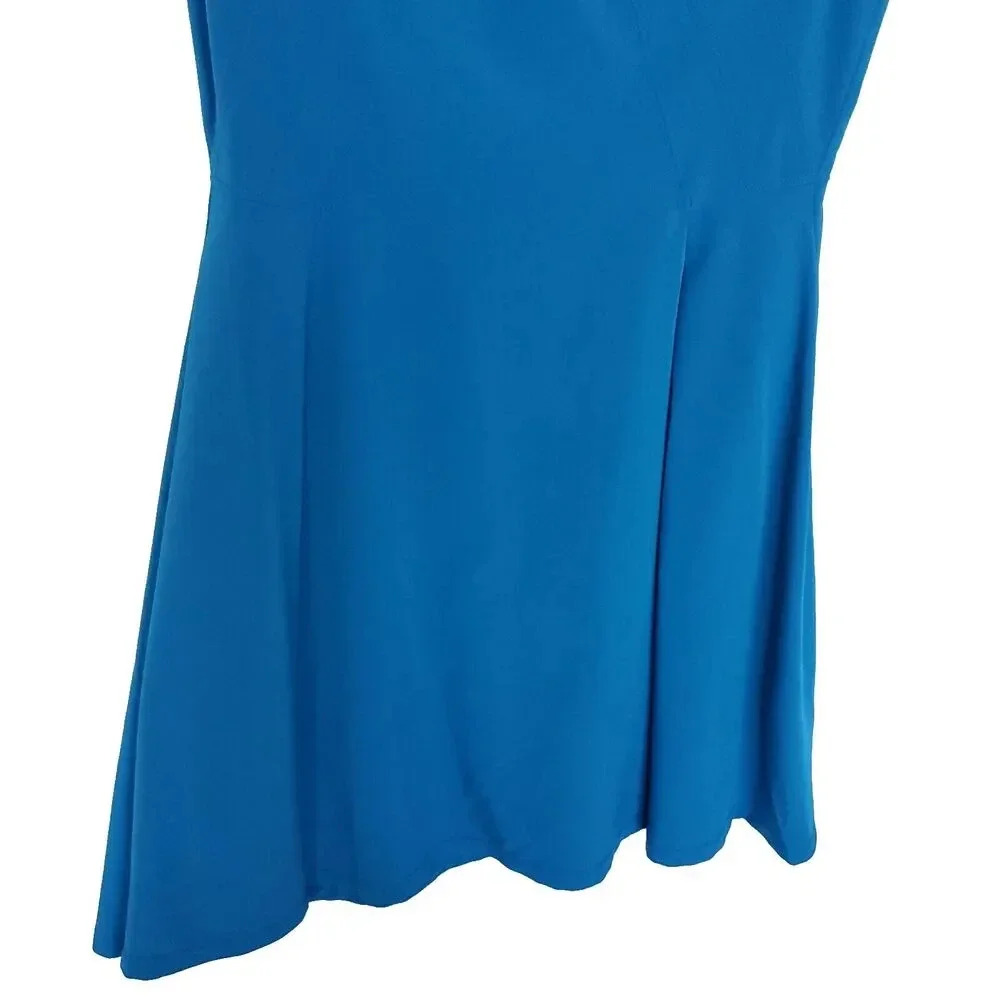 Z Spoke Zac Posen Dress Womens Size 4 Blue Cold Shoulder Fit And Flare NWT - Picture 7 of 16